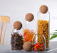 Hand‑blown Glass Storage Jars with Ball Cork Stopper — Transparent Kitchen Organiser for Tea, Spices & Nuts