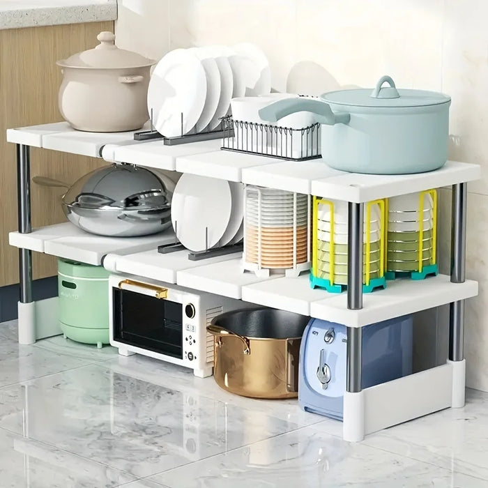Adjustable Under-Sink Storage Rack — Expandable Kitchen & Bathroom Organizer (Single/Double Layer)