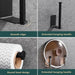 No‑Punch Stainless Steel Paper Towel Holder — Adhesive Kitchen Roll & Wrap Rack