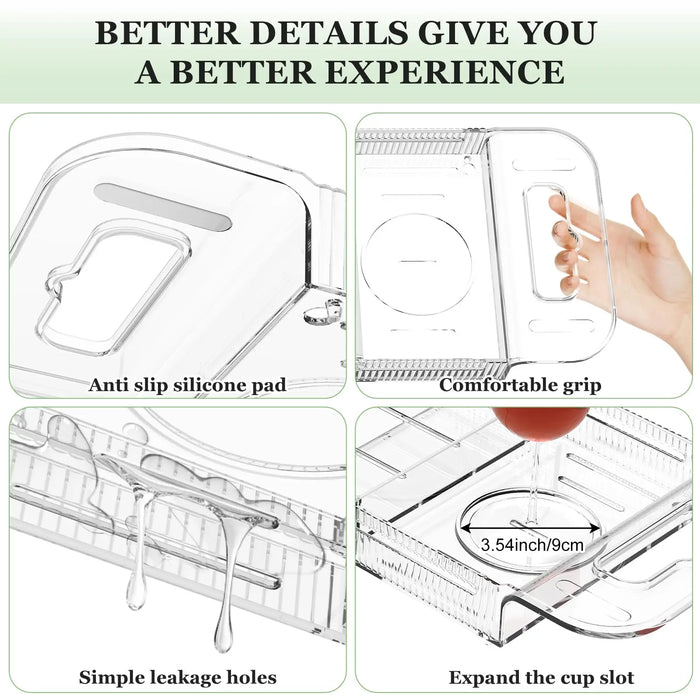 Expandable Clear Bath Shelf Over-Tub — Polycarbonate Bath Tray