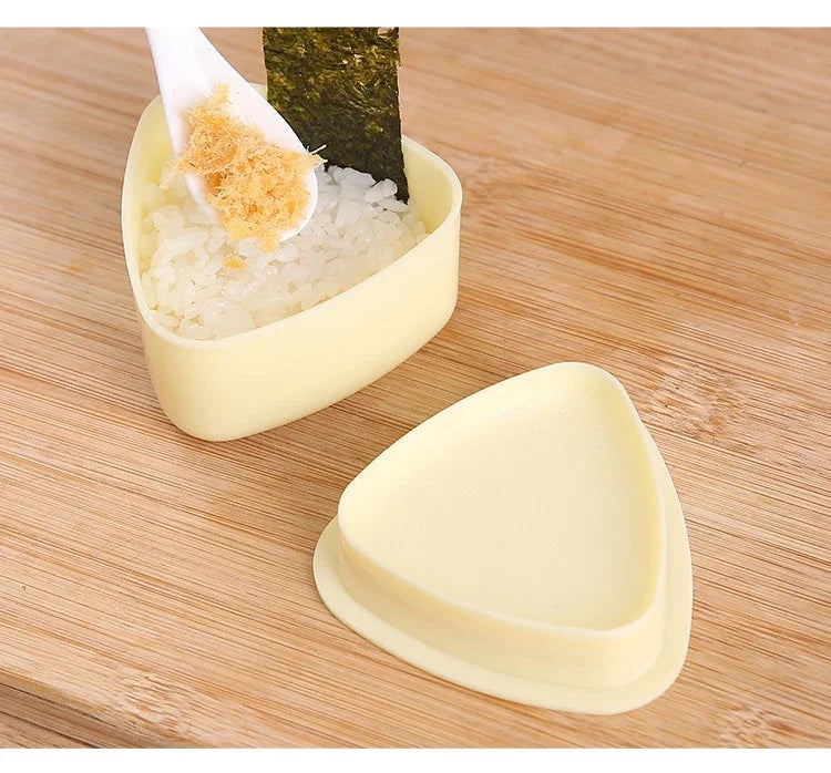 Triangle Onigiri Mould – Rice & Vegetable Roll Press, Small or Large, Food‑grade PP (Yellow/White)