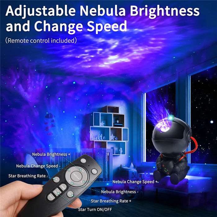 Galaxy LED Projector Night Light - Astronaut Star Illumination, Home Decorative Accessory - Ideal for Kids and Children's Bedroom Gift