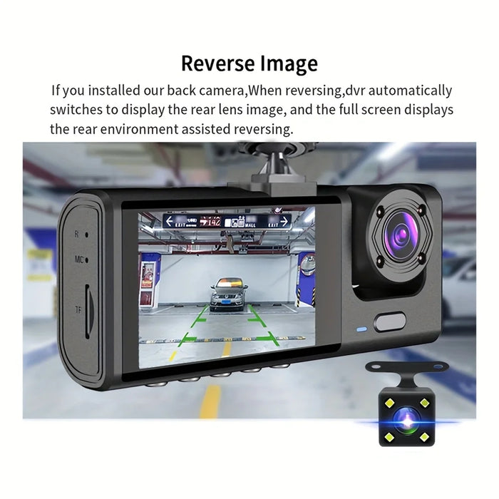 Dash Cam with IR Night Vision, 2" IPS Screen, 1080P Full HD, Loop Recording — 2/3 Camera DVR