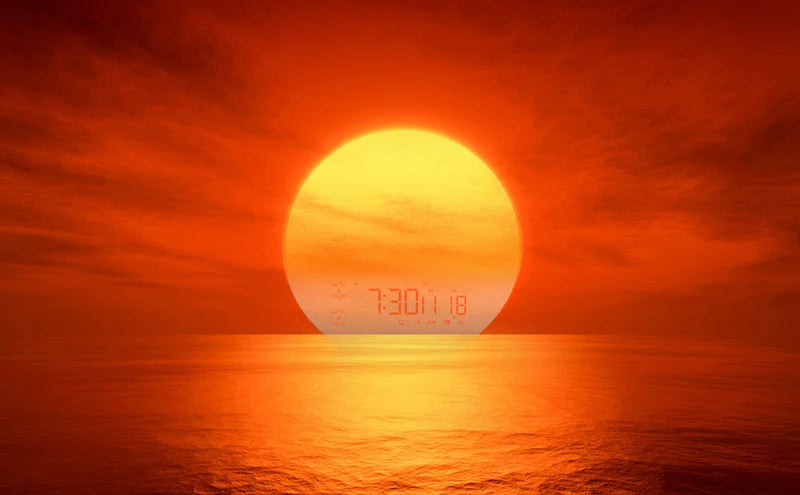 Wake Up Light Alarm Clock with Sunrise & Sunset, Dual Alarms, FM Radio, 7 Colours