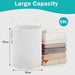 Large Tall Foldable Woven Storage Basket — Cotton-Rope Laundry Hamper