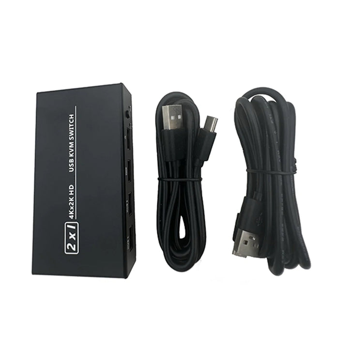 4K HDMI KVM Switch — 2-Host USB & HDMI, Share Monitor, Keyboard & Mouse