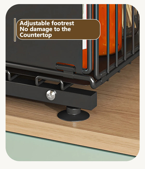 2-Tier Pull-Out Under-Sink Organiser — Adjustable Kitchen Cabinet Rack