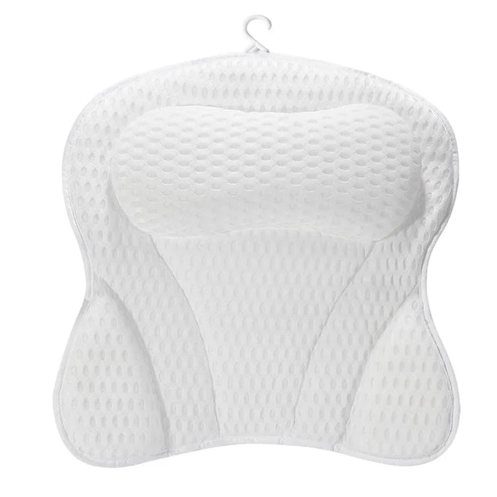 Breathable 3D Mesh Bath Pillow — Neck & Back Support with 6 Suction Cups