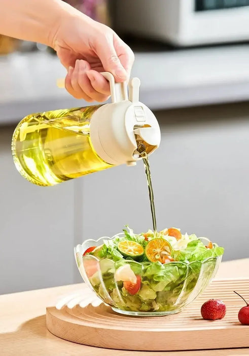 500ml Oil Spray Bottle & Cruet – Refillable Oil Dispenser for Kitchen and BBQ