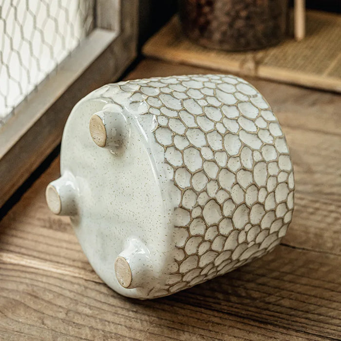 Pinecone Tripod Ceramic Storage Jar, 680ml — Decorative Kitchen & Home Storage