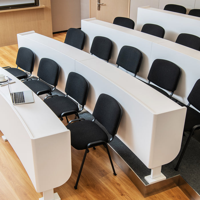 Set of 10 Conference Room Chairs with Upholstered Back and Seat-