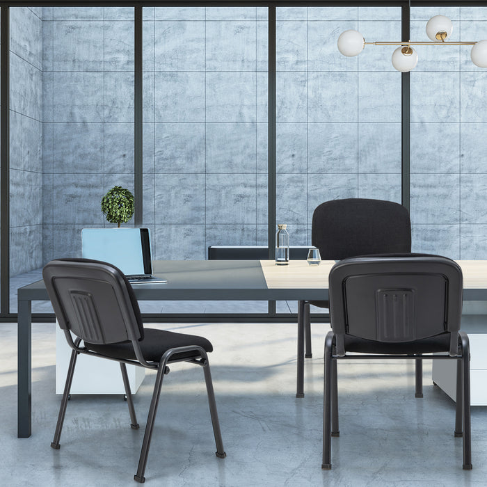 Set of 10 Conference Room Chairs with Upholstered Back and Seat-