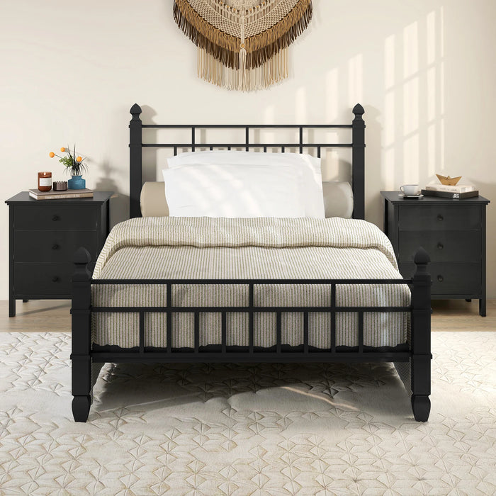 Set of 2 Nightstand with 3 Drawer for Bedroom Compact Storage Chest-