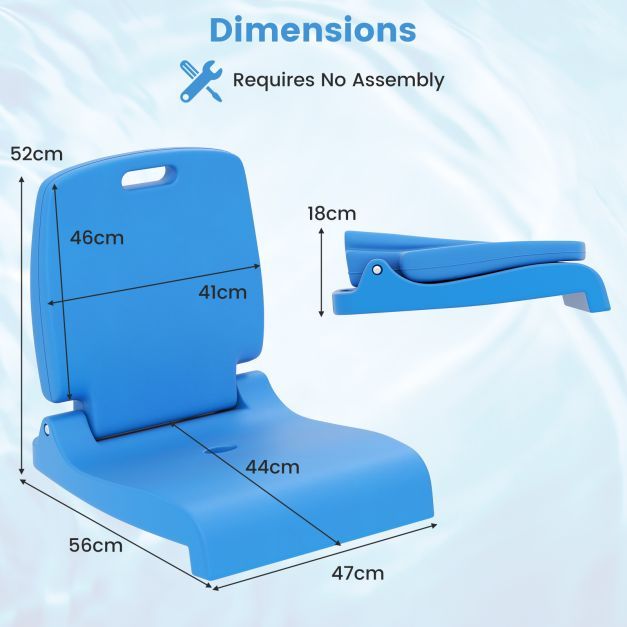 Set of 2 Poolside Chairs with Handle and Back Support-
