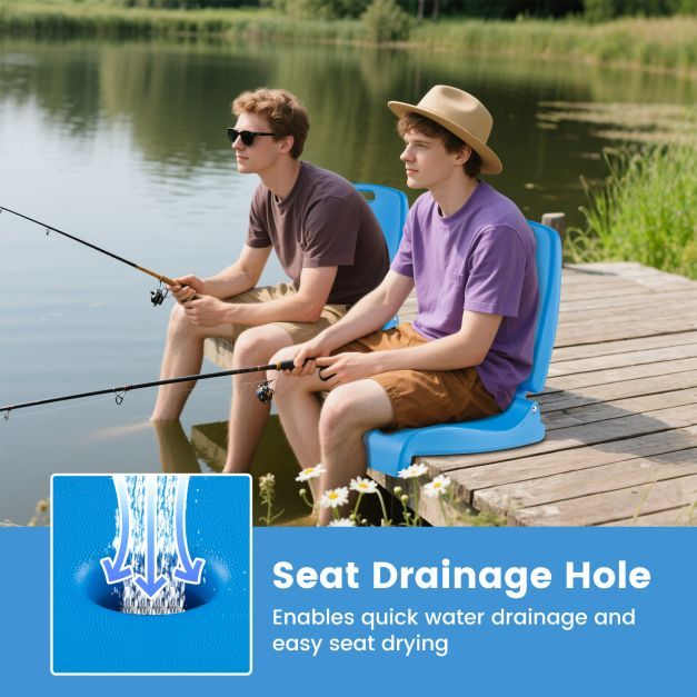 Set of 2 Poolside Chairs with Handle and Back Support-