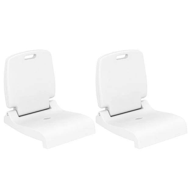 Set of 2 Poolside Chairs with Handle and Back Support-