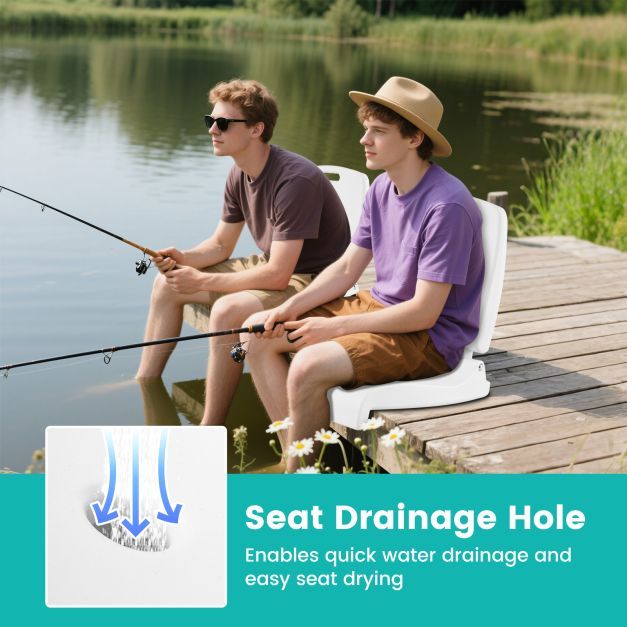 Set of 2 Poolside Chairs with Handle and Back Support-