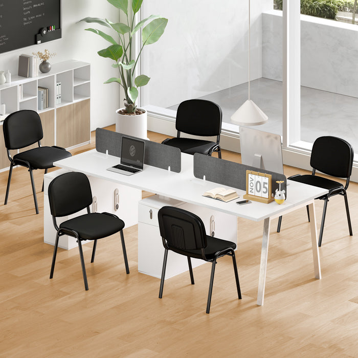 Set of 4 Waiting Room Chairs Stackable Reception Guest Chairs-