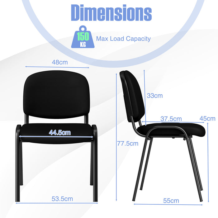 Set of 4 Waiting Room Chairs Stackable Reception Guest Chairs-