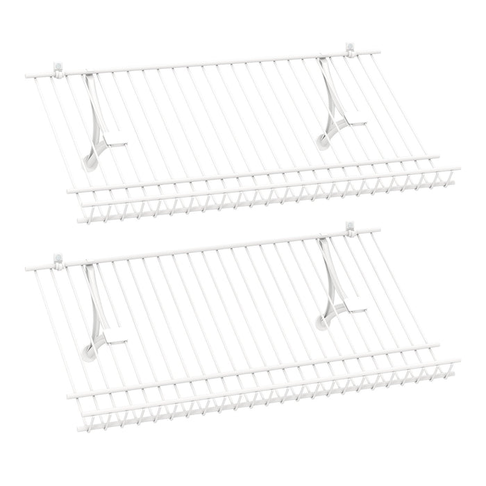 24"  Closet Shelves Wall Mounted Metal Wire Shoe Racks Set of 2