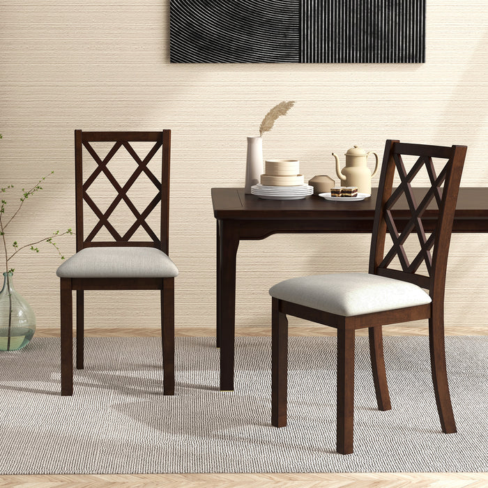 Set of 2 Dining Chairs - Dark Brown with Angled Backrest - Ideal for Comfortable and Stylish Home Dining Spaces
