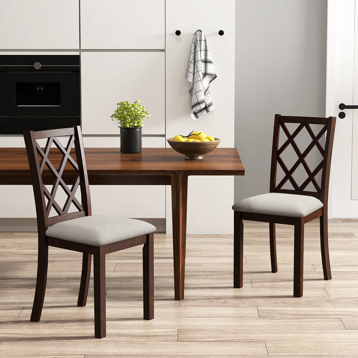 Set of 2 Dining Chairs - Dark Brown with Angled Backrest - Ideal for Comfortable and Stylish Home Dining Spaces