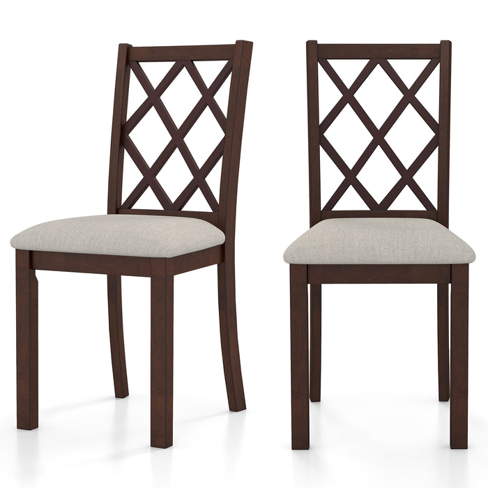 Set of 2 Dining Chairs - Dark Brown with Angled Backrest - Ideal for Comfortable and Stylish Home Dining Spaces