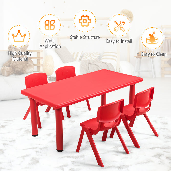 4-Piece Waterproof Kids Chair Set - Featuring Backrest and Handy Hanging Hole, in Red - Ideal Seating Solution for Children's Playrooms or Bedrooms