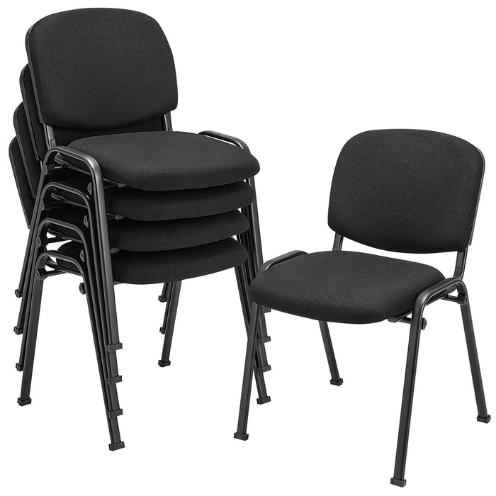 Set of 5 Conference Room Chairs with Upholstered Back and Seat-