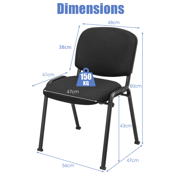 Set of 5 Conference Room Chairs with Upholstered Back and Seat-