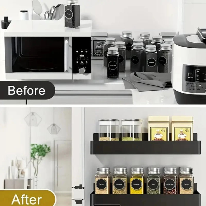 Set of 2 Magnetic Metal Storage Shelves — Fridge & Washing Machine Hanging Rack
