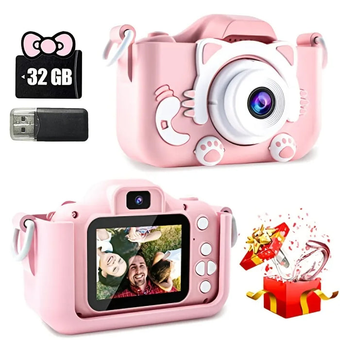 Mini Digital Camera for Kids - Portable Toy Camera with 32GB SD Card, Video Capability - Perfect Birthday Gift for Boys and Girls