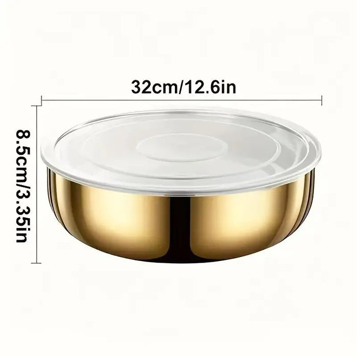 Stainless Steel Mixing Bowl with Lid — Heavy-Duty, Dishwasher-Safe