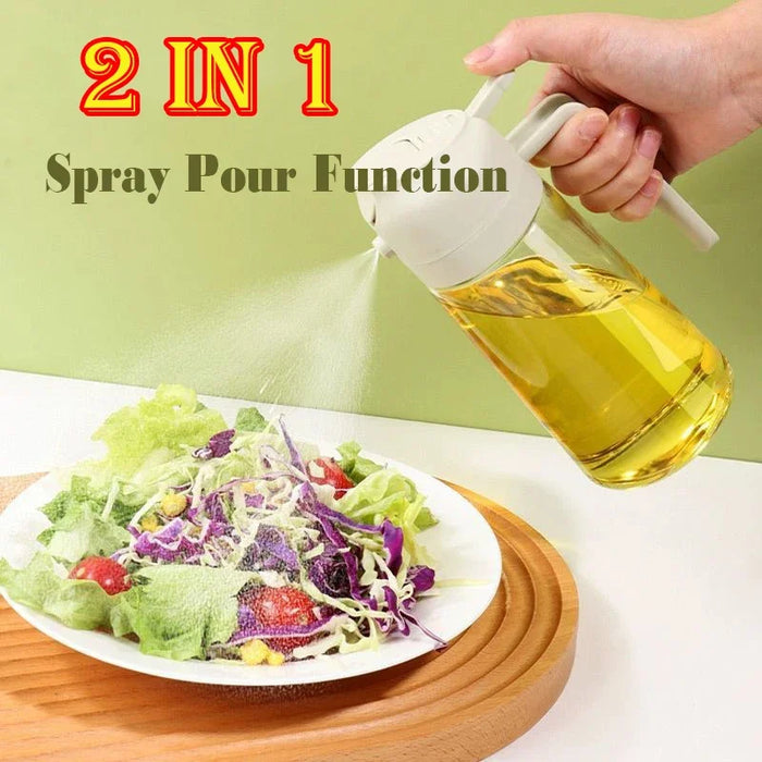 500ml Oil Spray Bottle & Cruet – Refillable Oil Dispenser for Kitchen and BBQ