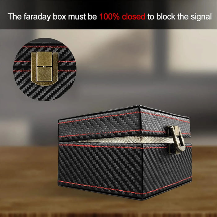 Faraday Box for Car Keys — Leather RFID Signal Blocker Case