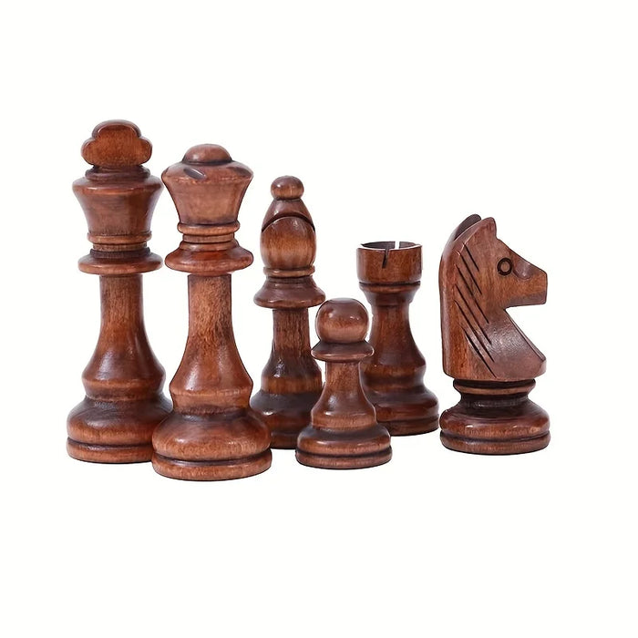 Wooden 32-Piece Chess Set — King 110mm with Leather Board, Gift for Teens & Adults