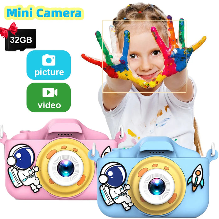 HD Dual Lens Digital Cartoon Kids Camera - 40MP Children's Mini Camera with 2 Inch Screen - Ideal Birthday or Christmas Gift For Boys and Girls