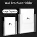 Clear Acrylic Wall-Mount Brochure Holder — Fits A4 & A5