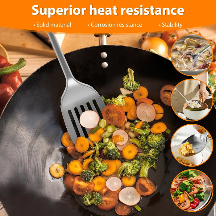 5-Piece Stainless Steel Kitchen Utensil Set — Spoons & Spatula with Ergonomic Handles
