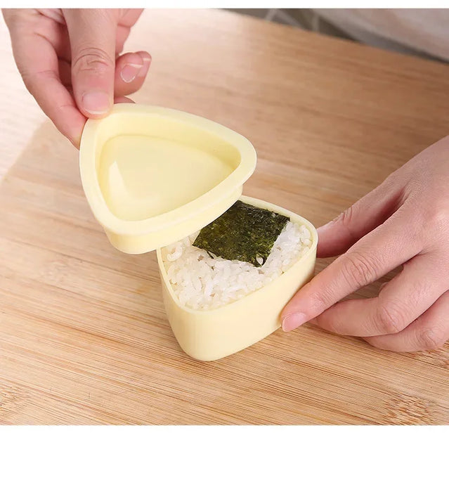 Triangle Onigiri Mould – Rice & Vegetable Roll Press, Small or Large, Food‑grade PP (Yellow/White)