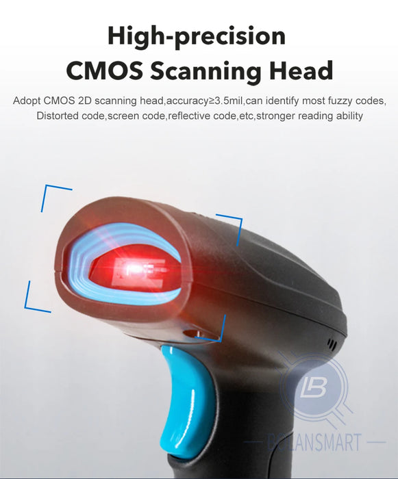U12 1D/2D Barcode Scanner — Wired, Bluetooth & Wireless for Retail and Logistics