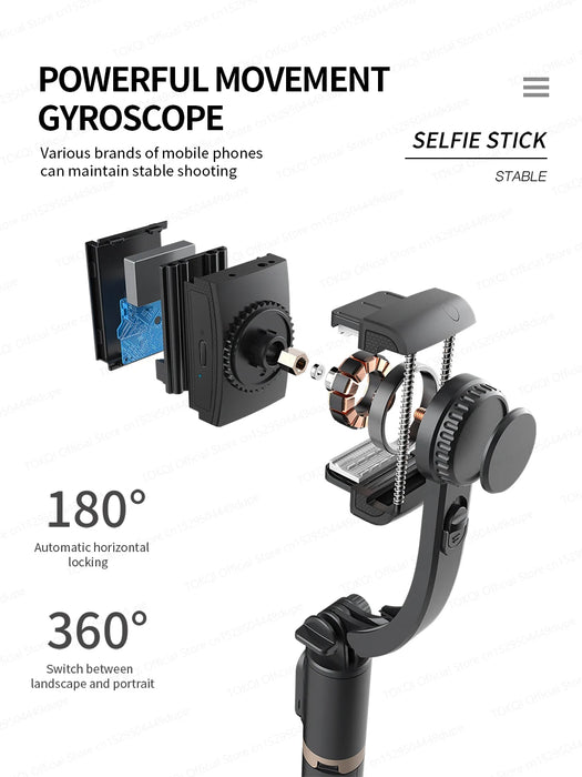 Q08 Handheld Gimbal Stabiliser & Selfie Stick with Bluetooth Remote for Smartphones