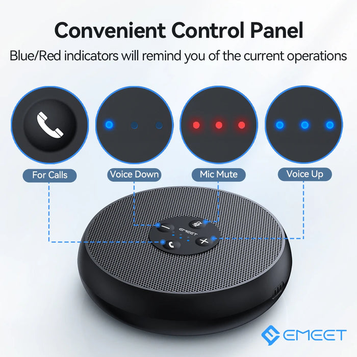 EMEET OfficeCore M1A USB Conference Speakerphone — 360° 2‑Mic Pickup