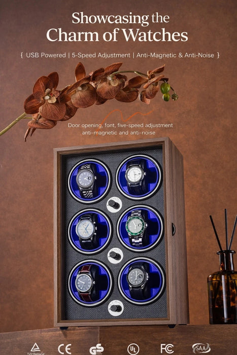USB Motor Watch Winder Box for Automatic Watches — Rotating Display