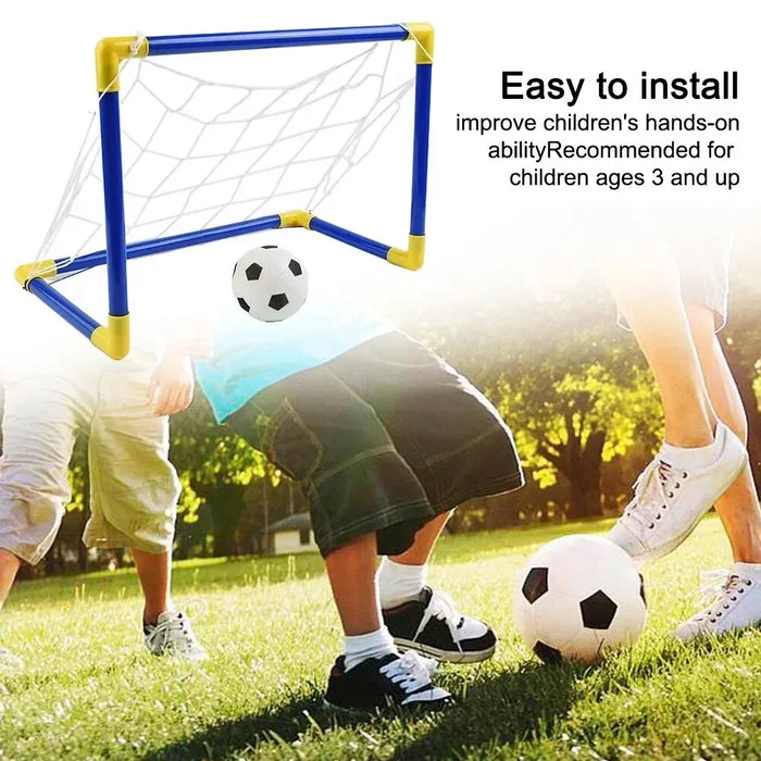 Mini Folding Indoor/Outdoor Football Goal Set with Inflatable Ball