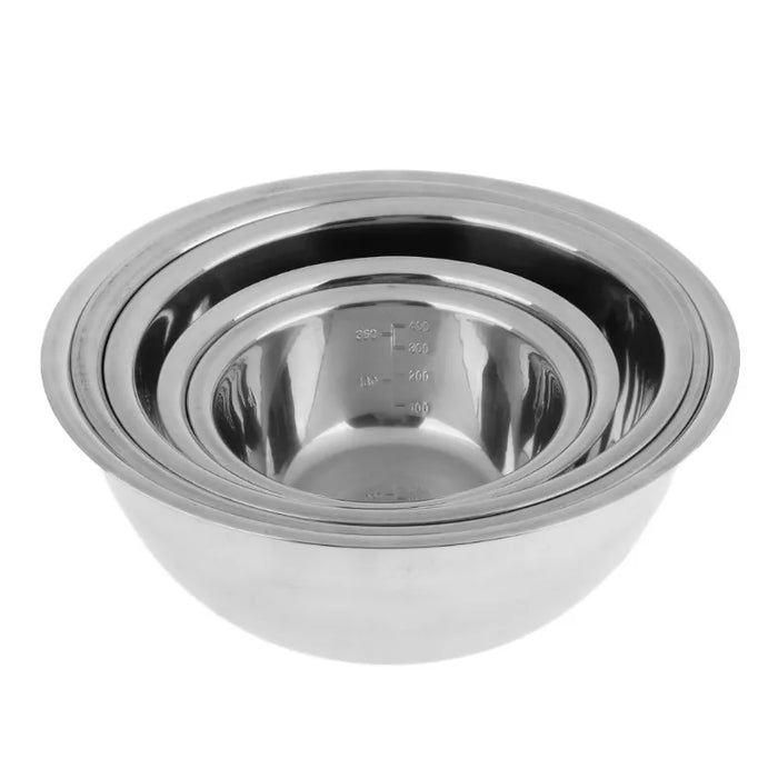 5‑Piece Stainless Steel Mixing Bowl Set — Nesting, Non‑Slip