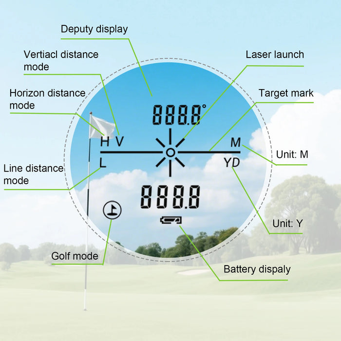 Laser Rangefinder 650m / 1000m — 6x Magnification, Flag‑Lock & Slope Compensation