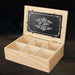 Wooden 6-Compartment Tea Box with Transparent Lid — 24×16×7 cm Organiser