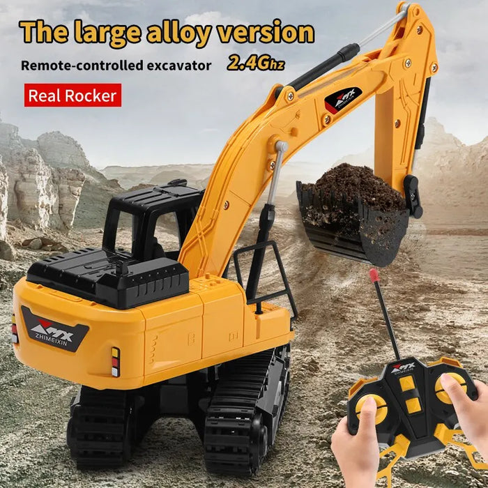 RC Excavator Dumper Car - 2.4G Remote Control Engineering Crawler Truck Toy - Ideal Christmas Gift for Boys and Kids