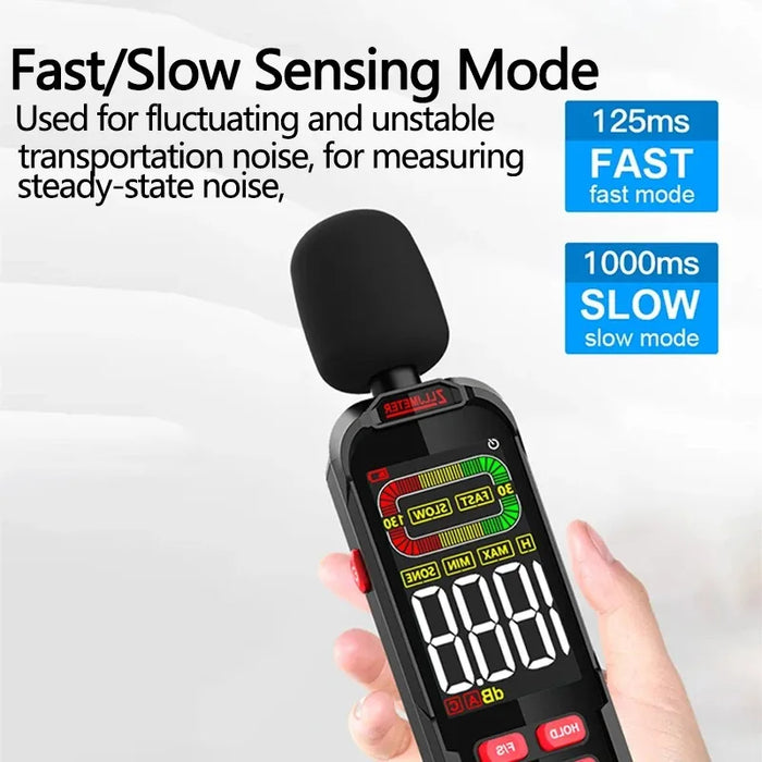 Digital Sound Level Meter 30–130 dB (A/C) — ZL82A 3×AAA or ZL82B USB Recharge
